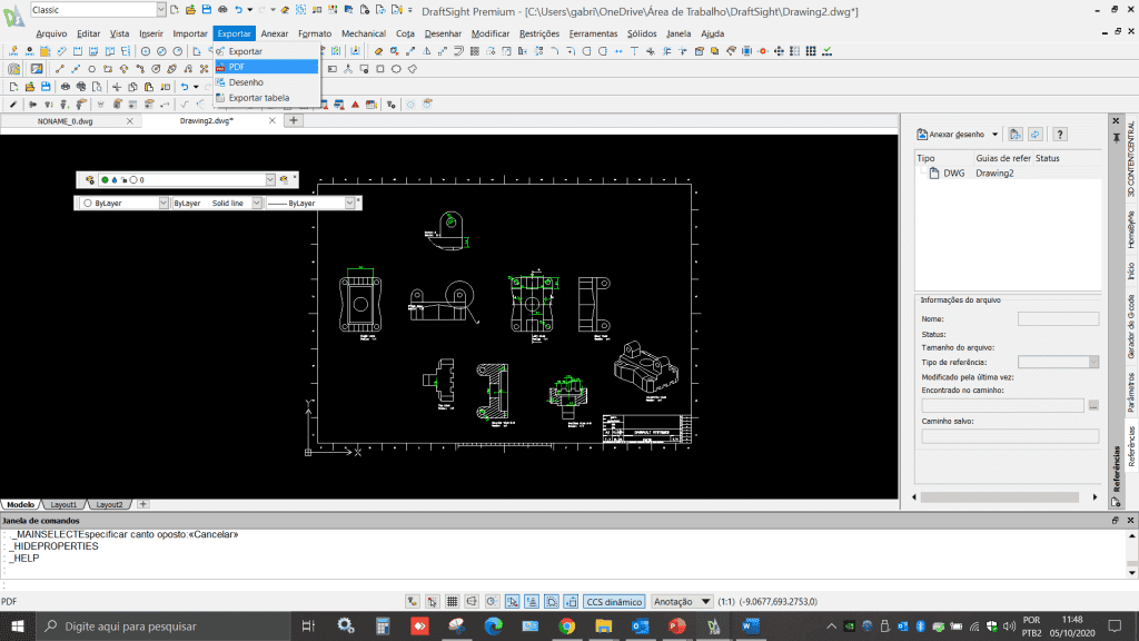 Draftsight 3D - Exportar Arquivos